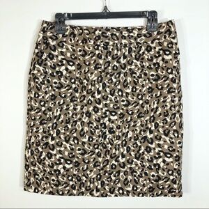 Merona Sz 8 Pencil Skirt Leopard Pockets Lined